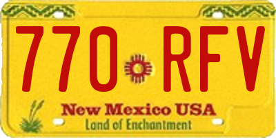 NM license plate 770RFV