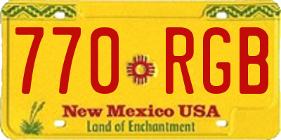 NM license plate 770RGB