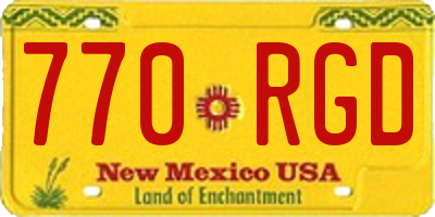NM license plate 770RGD