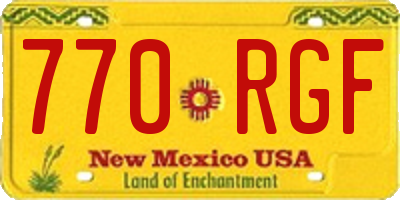 NM license plate 770RGF