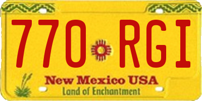 NM license plate 770RGI