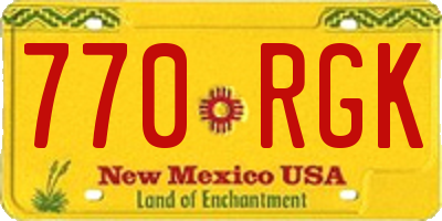 NM license plate 770RGK