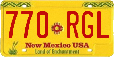 NM license plate 770RGL