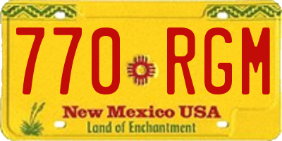 NM license plate 770RGM