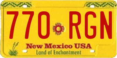 NM license plate 770RGN
