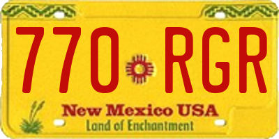 NM license plate 770RGR