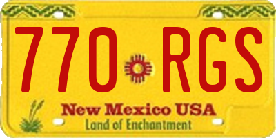 NM license plate 770RGS