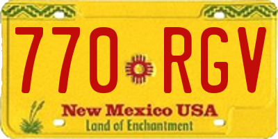 NM license plate 770RGV