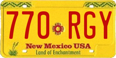 NM license plate 770RGY