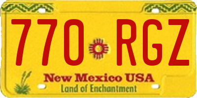 NM license plate 770RGZ