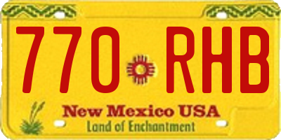 NM license plate 770RHB