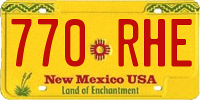 NM license plate 770RHE