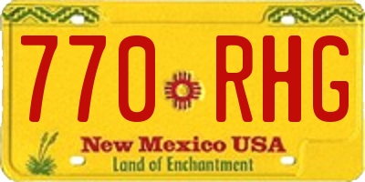 NM license plate 770RHG