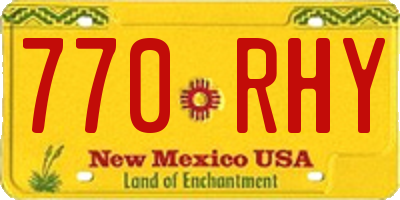 NM license plate 770RHY