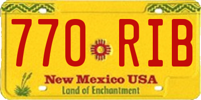 NM license plate 770RIB