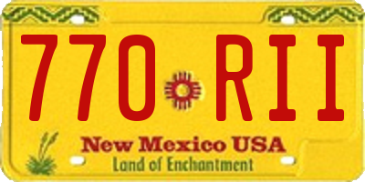 NM license plate 770RII