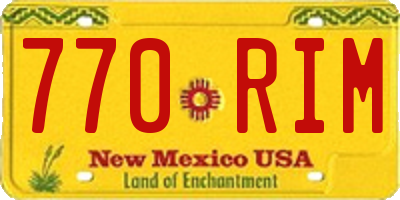 NM license plate 770RIM