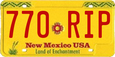 NM license plate 770RIP