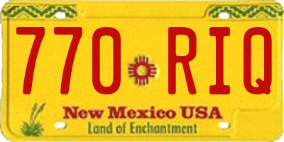 NM license plate 770RIQ