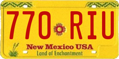 NM license plate 770RIU