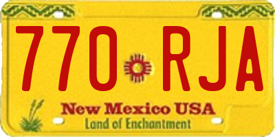 NM license plate 770RJA