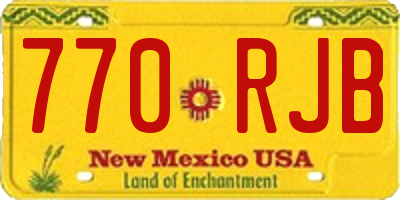 NM license plate 770RJB