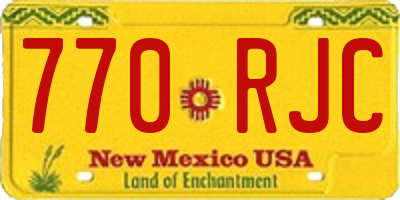 NM license plate 770RJC