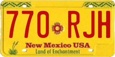 NM license plate 770RJH