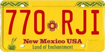 NM license plate 770RJI