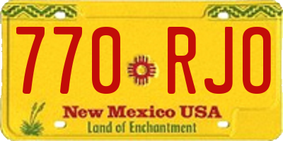 NM license plate 770RJO