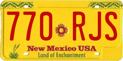 NM license plate 770RJS