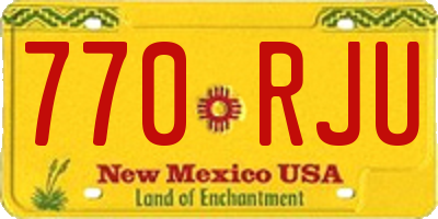 NM license plate 770RJU