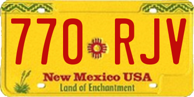 NM license plate 770RJV