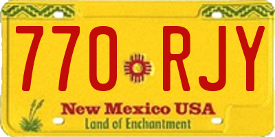 NM license plate 770RJY