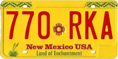 NM license plate 770RKA