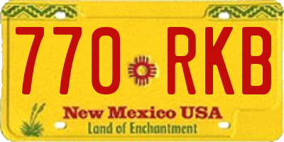 NM license plate 770RKB