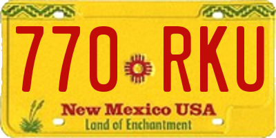 NM license plate 770RKU