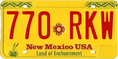 NM license plate 770RKW