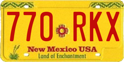 NM license plate 770RKX