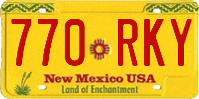 NM license plate 770RKY