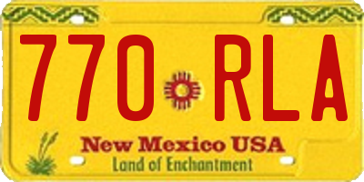 NM license plate 770RLA