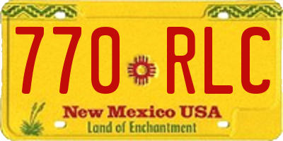NM license plate 770RLC