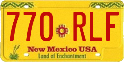 NM license plate 770RLF