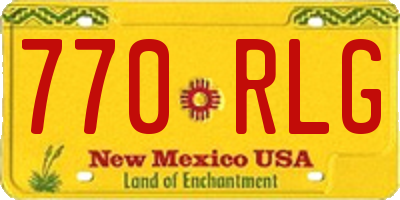 NM license plate 770RLG