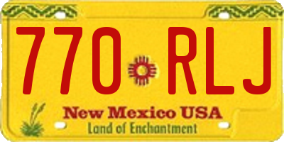 NM license plate 770RLJ