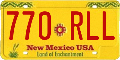 NM license plate 770RLL