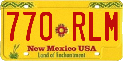 NM license plate 770RLM