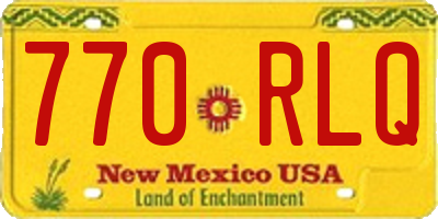 NM license plate 770RLQ