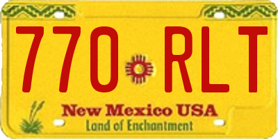 NM license plate 770RLT