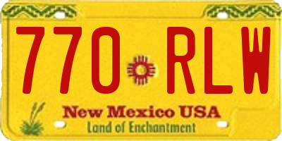 NM license plate 770RLW